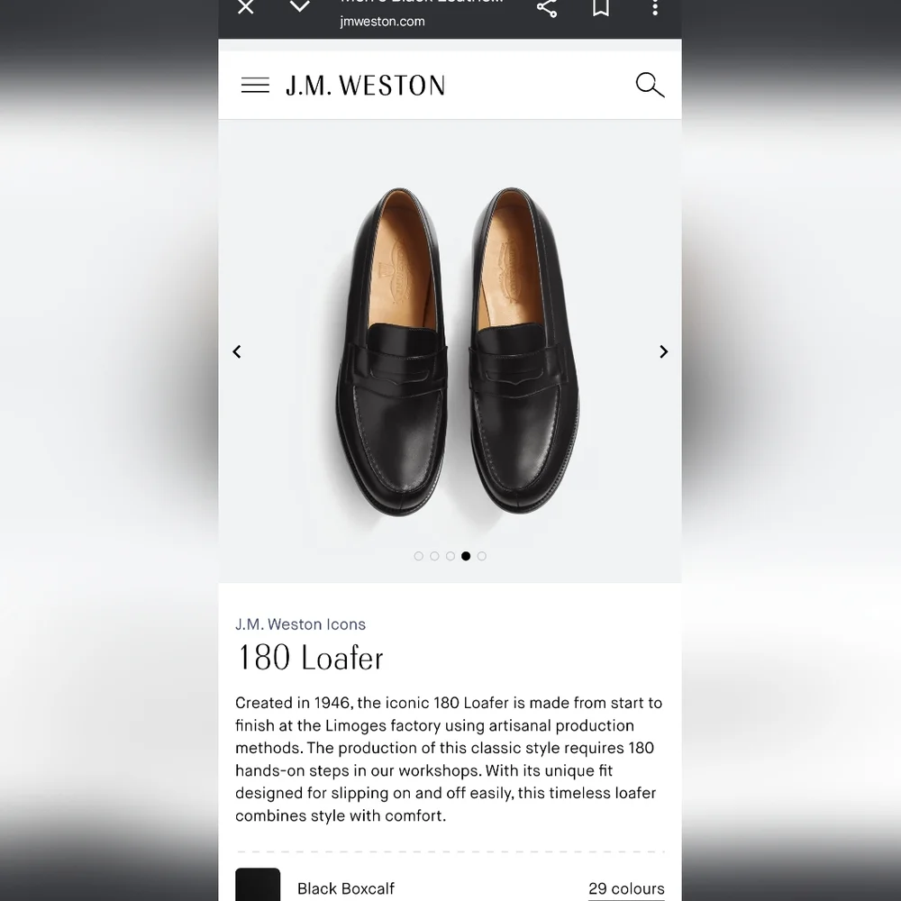 Classic J.M Weston Black Penny Loafers - Picture 14 of 16